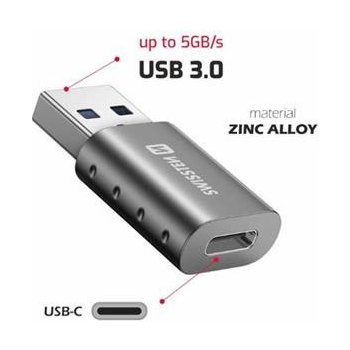 Swissten Adapter USB-A(M)/USB-C(F)