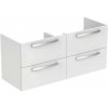 Ideal Standard Tempo - Skrinka pod dvojumývadlo 1200 mm, 4 zásuvky, lesklá biela E0539WG