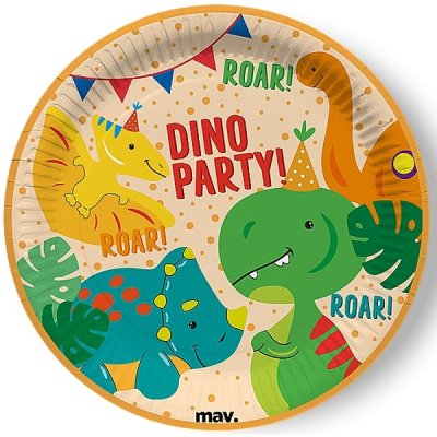 Smart balloons Taniere papierové Dino party Color 22,7 cm