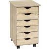 tectake 401788 pojazdný kontajner z dreva 65x36x40cm - svetlé drevo, dub sonoma