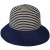 Biju Dámsky slamený klobúk s prúžkami 9001605-2 modrý