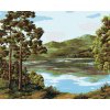 ZUTY Maľovanie podľa čísel - HORSKÉ JAZERO Rámovanie: bez rámu a bez vypnutia plátna, Rozmer: 80x100 cm