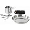 Kempingový riad GSI Outdoors GLACIER STAINLESS 1 PERSON SET strieborná,čierna