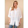 Kesi dámska košeľa bavlnená s čipkovaným lemom svetlo Biela