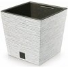 PROSPERPLAST Kvetináč FURU SQUARE LOW ECO WOOD 24cm biely