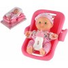 Teddies Bábätko / pevné telo plast 25cm v nosidle s lahvičkou v blistri