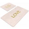 Ružové zamatové kúpeľňové predložky v súprave 2 ks 60x100 cm Love – Mila Home