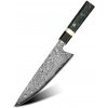 Damaškový kuchynský nôž ZE 37476 Chef/Zelená/Čierna 21 cm