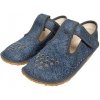 Beda detské barefoot ové textilné papuče na suchý zips modrá