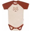 Mamatti Dojčenské body kr. rukáv Baby Fox béžová hnedá
