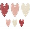 drevené dekorácie v krabičke 54 ks srdcia