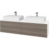 Dreja Kúpeľňová skrinka MODULE SZZ4 160 umývadlo Kube - N01 Biela lesk / D25 Teak
