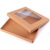 Papierová krabica s priehľadom - 1 ks hnedá prírodná