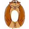 Nafukovací balónik opica číslo 0 pre deti 102 cm - Grabo
