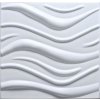 Stropné panely 3D XPS 0002, cena za kus, rozmer 50 cm x 50 cm, WAVE biely, IMPOL TRADE