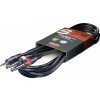Stagg SYC3/MPS2P E, Y kábel mini stereo JACK/2x JACK, 3m