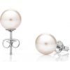 Perlové náušnice Akoya 8 AAA Rhodiované striebro (925) Biela