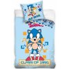 Carbotex · Súprava posteľnej bielizne Ježko Sonic - retro motív Class of 1991 - 100% bavlna - 70 x 90 cm + 140 x 200 cm