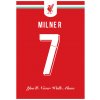 Superfutbal Maketa dresu FC Liverpool, červená Rozmer: A2, Meno a číslo: Milner 7