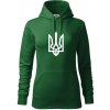 Ukrajina trojzubec veľký - Mikina dámská Cape s kapucí - 2XL ( Fľaškovozelená )