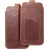 Kufrík Royal pull up, veľkosť M (12,4 × 5,9 × 0,8 cm), pravá koža, hnedý