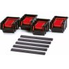 Prosperplast SETTRUCK s lištou na stenu 580 x 230 x 130 mm (16 boxov + 5 líšt)
