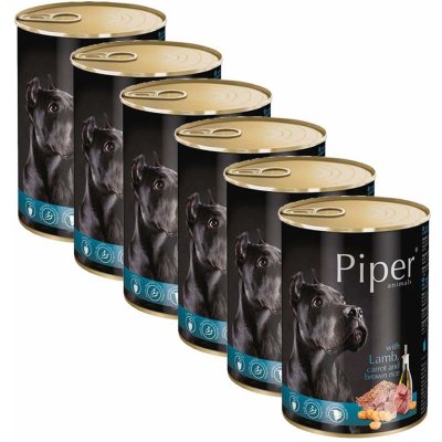 Piper Adult s jahňacinou mrkvou a hnedou ryžou 6 x 400 g