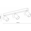 TK Lighting Stropný reflektor Top, nastaviteľný, hnedý, s tromi lineárnymi žiarovkami - 6181