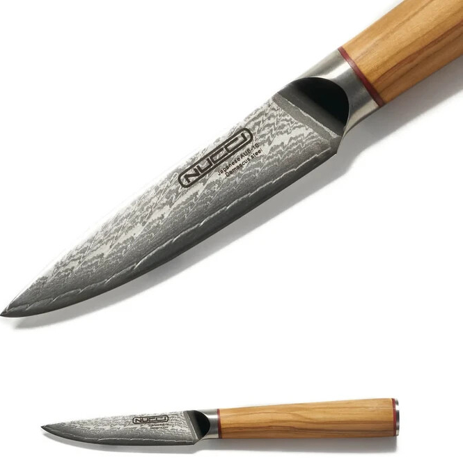 NUCCI Petty 8 cm - univerzálny kuchynský damaškový nôž s rukoväťou z olivového dreva CLASSE ITALY