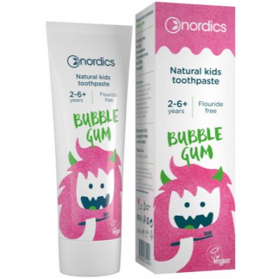 Nordics Detská prírodná Zubná pasta Bubble Gum 50 ml