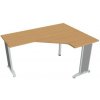 Hobis Pracovný stôl Flex, ergo, ľavý, 160x75,5x120 (60x60) cm, buk/kov