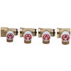 Rubinetterie Modulový rozdeľovač 4-cestný 3/4“x1/2“ s uzatváracími ventilmi RBB-modul-rozdel-4-uzatv