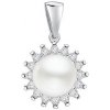 Silvego Strieborný prívesok VERA s bielou prírodnou perlou LPS1166P