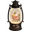 Lampáš MagicHome Vianoce Retro, LED, so santom, s trblietkami, čierny, 3xAA, plast, 13x11x24/35 cm