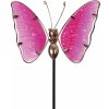 Záhradný zápich motýľ, ružový, 95 x 6 x 18 cm
