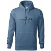 Jesus Saved My Life kríž ekg - Mikina pánska Cape s kapucňou - XL ( Denim )