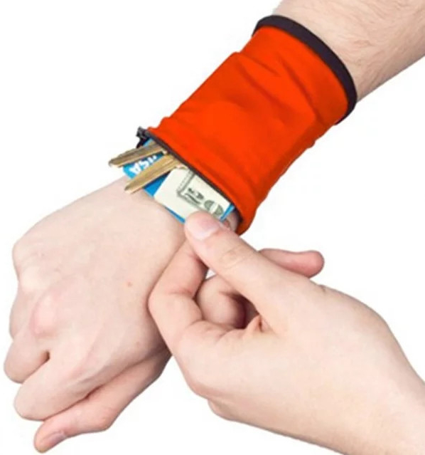 Zaparkorun peňaženka na zápästie so zipsom WristWallet oranžová