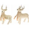 LAALU Súprava 2 ks dekorácií: Jelenček krémový 22 × 35 cm