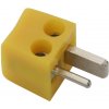 Žltá šikmá reproduktorová spojka 4mm