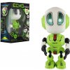 Teddies Robot ECHO opakujúci vety kovový 12cm zelený na batérie so zvukom, svetlom