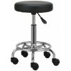 VASHOME stolička do kozmetického salónu, kadernícka stolička s kolieskami, čierna