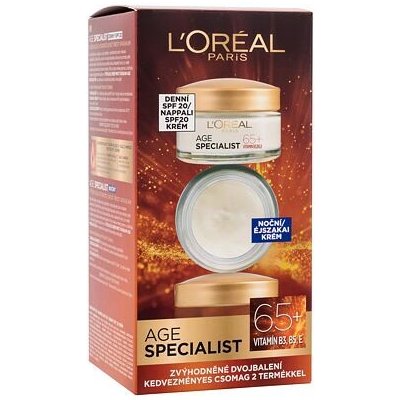 L'Oréal Paris Age Specialist 65+ dárková sada: denní pleťový krém Age Specialist 65 SPF20 50 ml + noční pleťový krém Age Specialist 65 50 ml