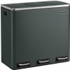 SongmicsHome Kôš na separovanie odpadu SORT 3 × 18 l, antracitová/strieborná LTB54GS