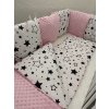 Komplet: Postieľka k posteli TINA 2 v 1 so súpravou MINKY, ružová + galaxia 1