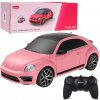 RC auto VOLKSWAGEN Beetle 1:24 Rastar ružové s UV zmenou farby