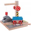 Bigjigs Rail Drevené vláčiky - Žeriav so štrkom