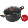 MagicHome Hrniec Black Marble Line, 24 cm, 4,0 lit, s pokrievkou