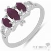 Nefertitis Prsteň strieborný s brúsenými rubínmi Ag 925 023319 RB - 54 mm (US 7), 2,5 g