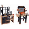 Set kuchynka moderná Loft Industrial a pracovná dielňa Bricolo Smoby elektronická s mechanickou vŕtačkou