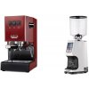 Gaggia New Classic E24, red + Eureka Atom Specialty 75, white